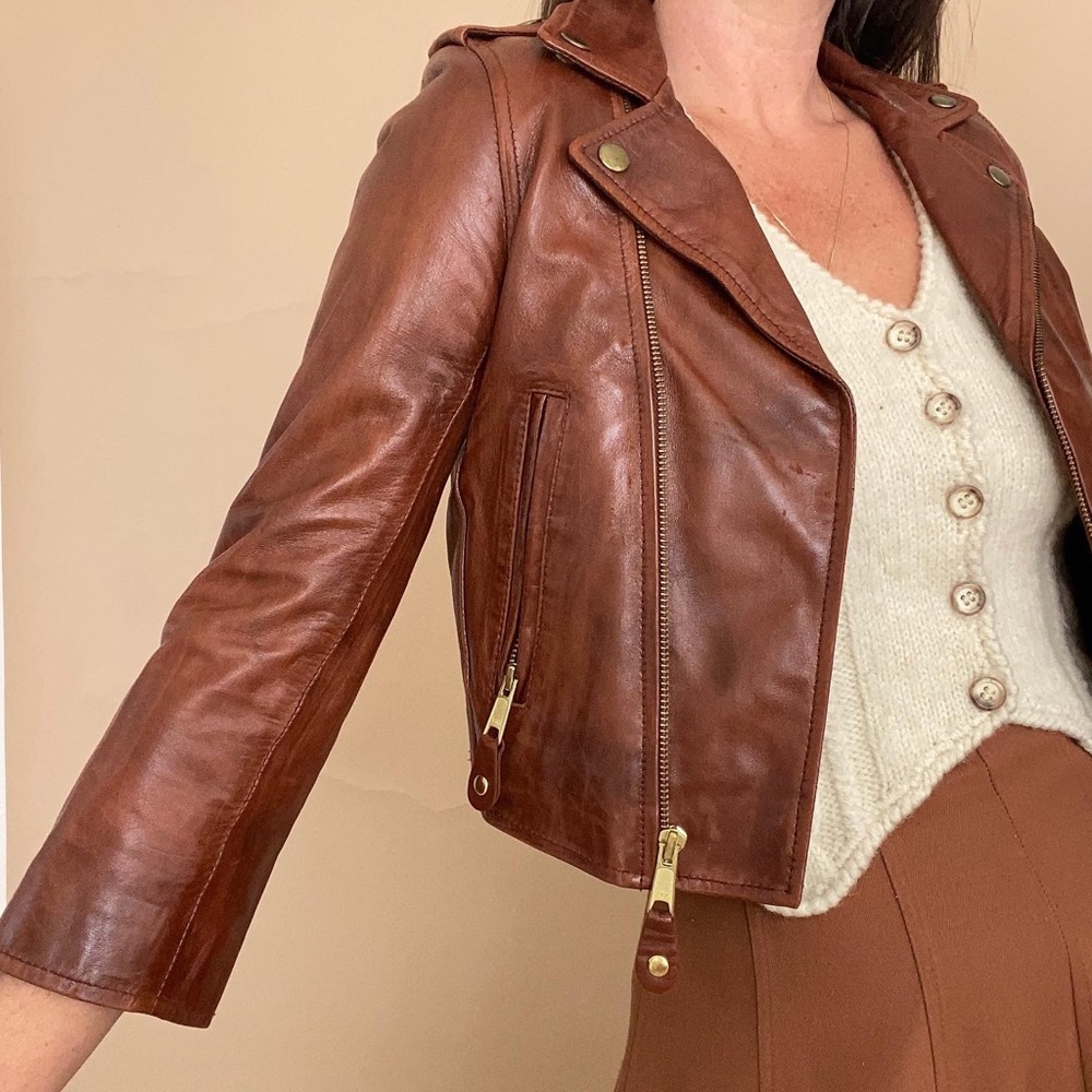 the sway crop leather Moto jacket • xs - Picture 4 of 16